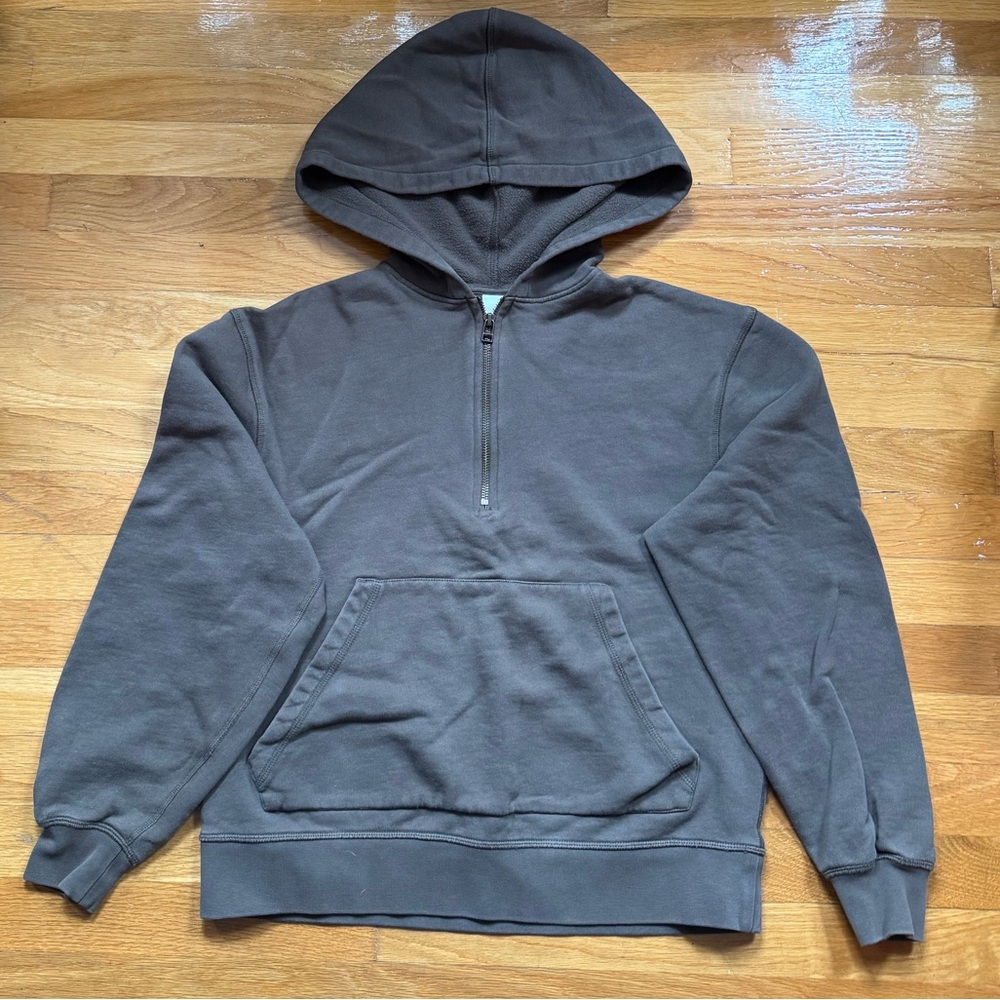 KOTN Grey Cotton Quarter Zip
